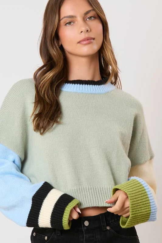 Jasmine Colorblock Cropped Sweater