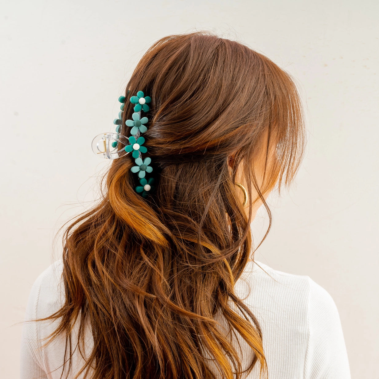 Daisy Claw Clip | Green