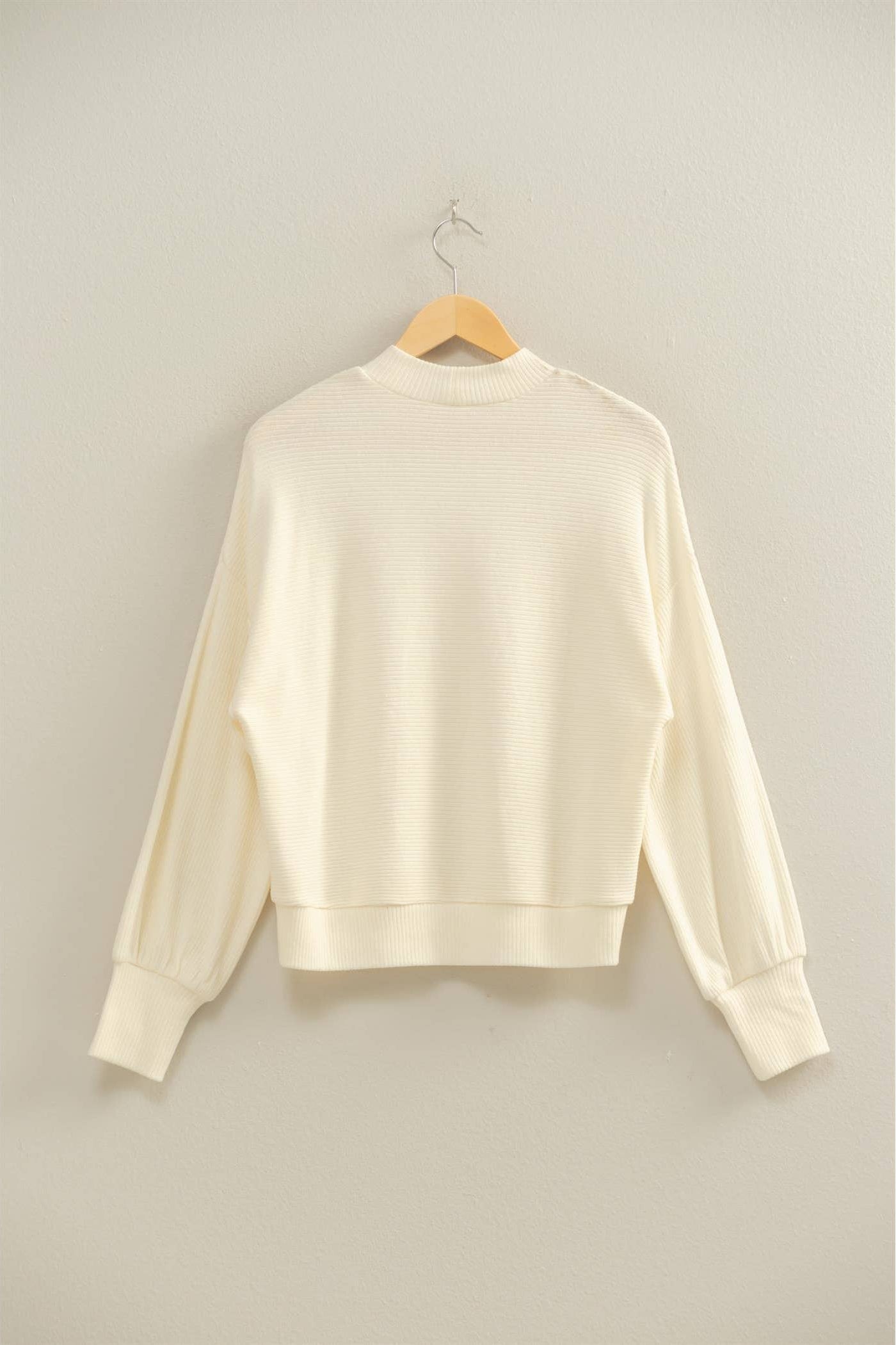 Ella Ribbed Top | Cream