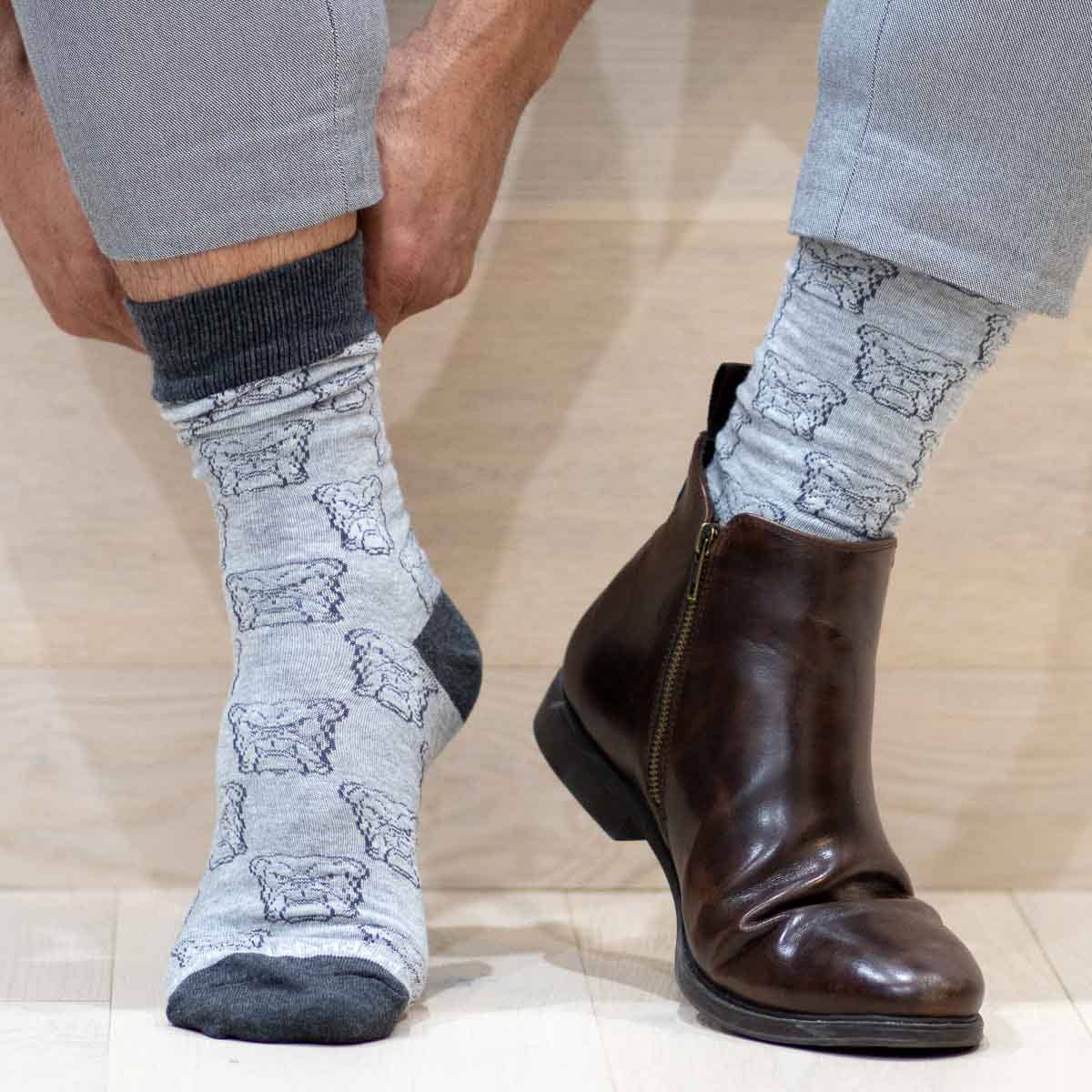 Men's Bulldog Face Game Day Socks