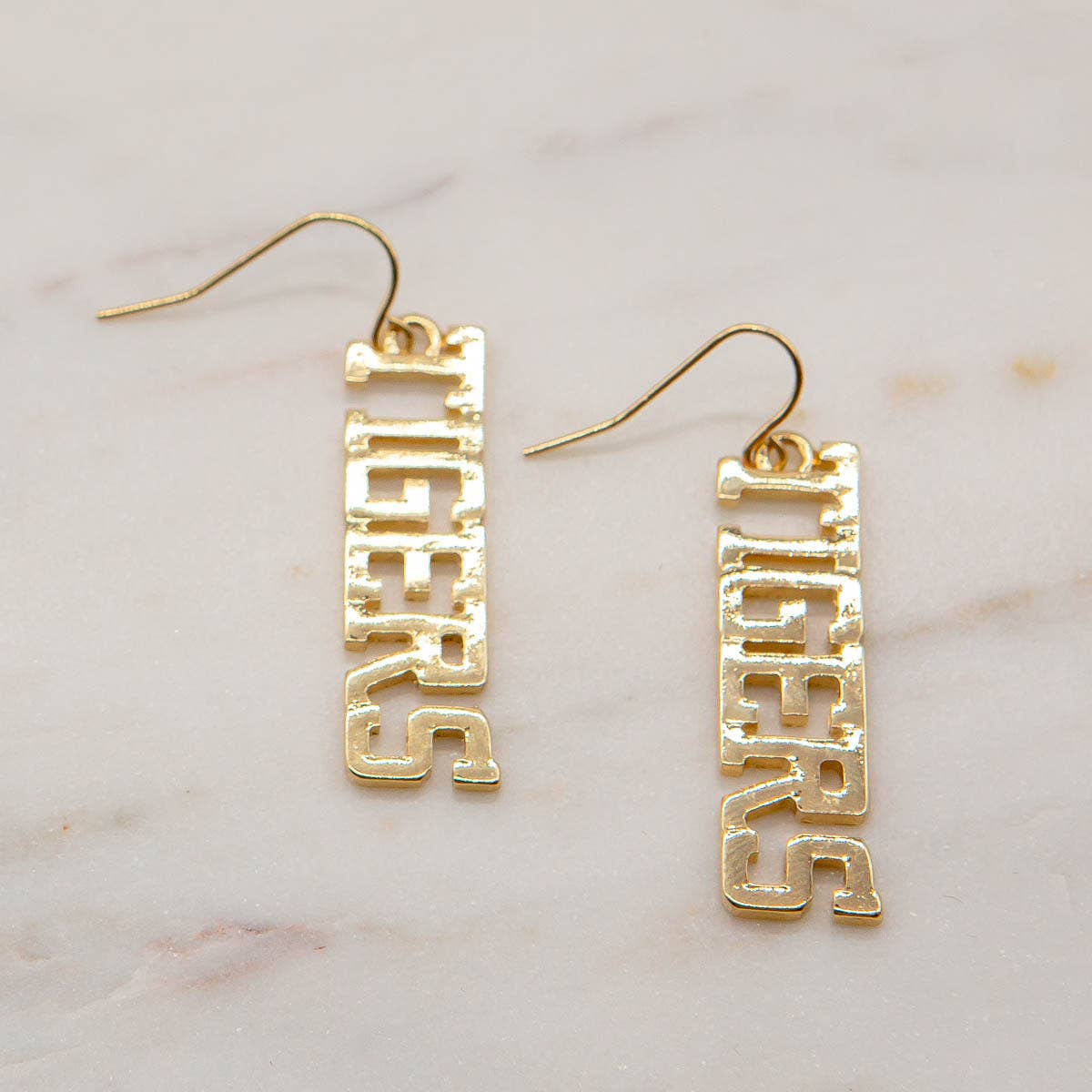 Tigers Varsity Gold Game Day Earrings