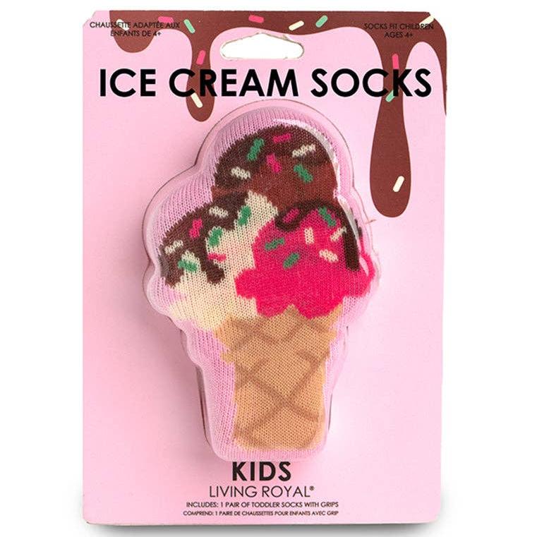 3D Packaged Ice Cream Socks with Sprinkles Pink Kids Socks