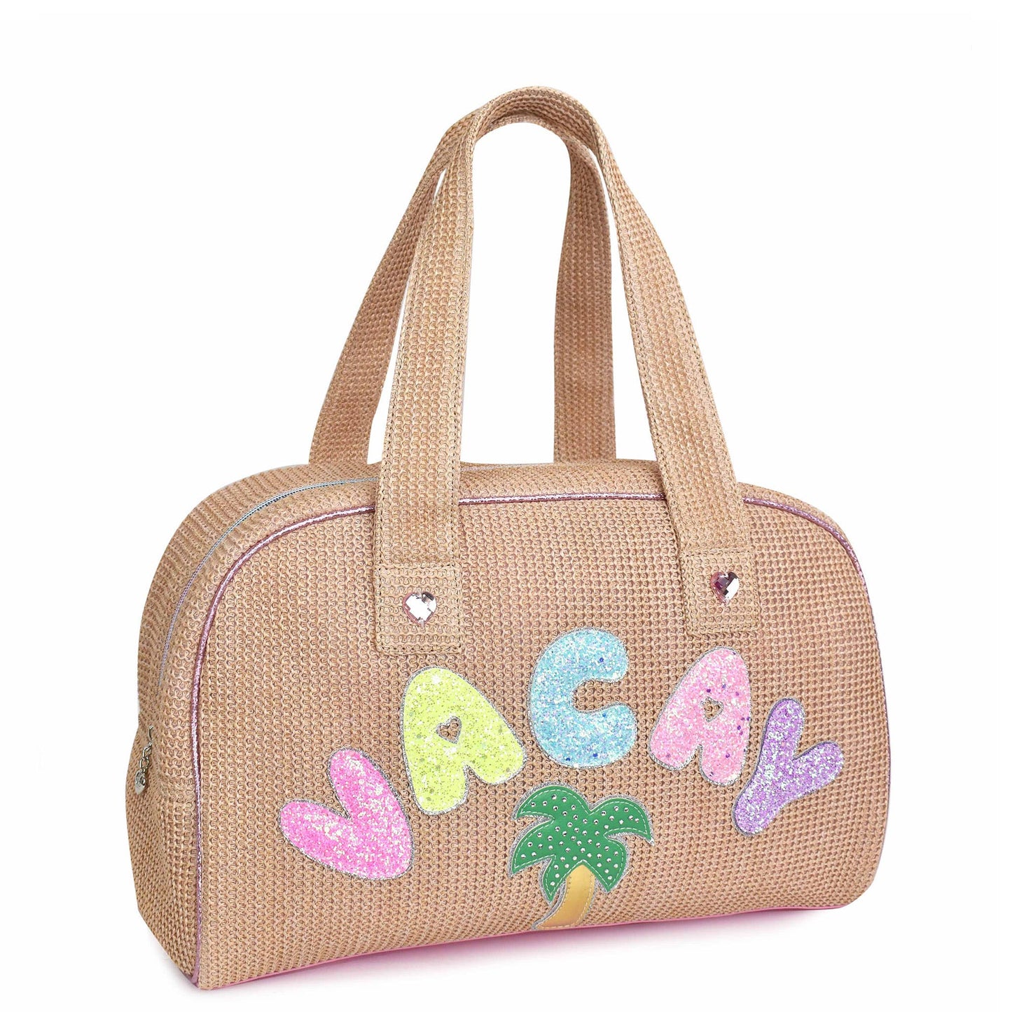 'Vacay' Straw Medium Duffle Bag