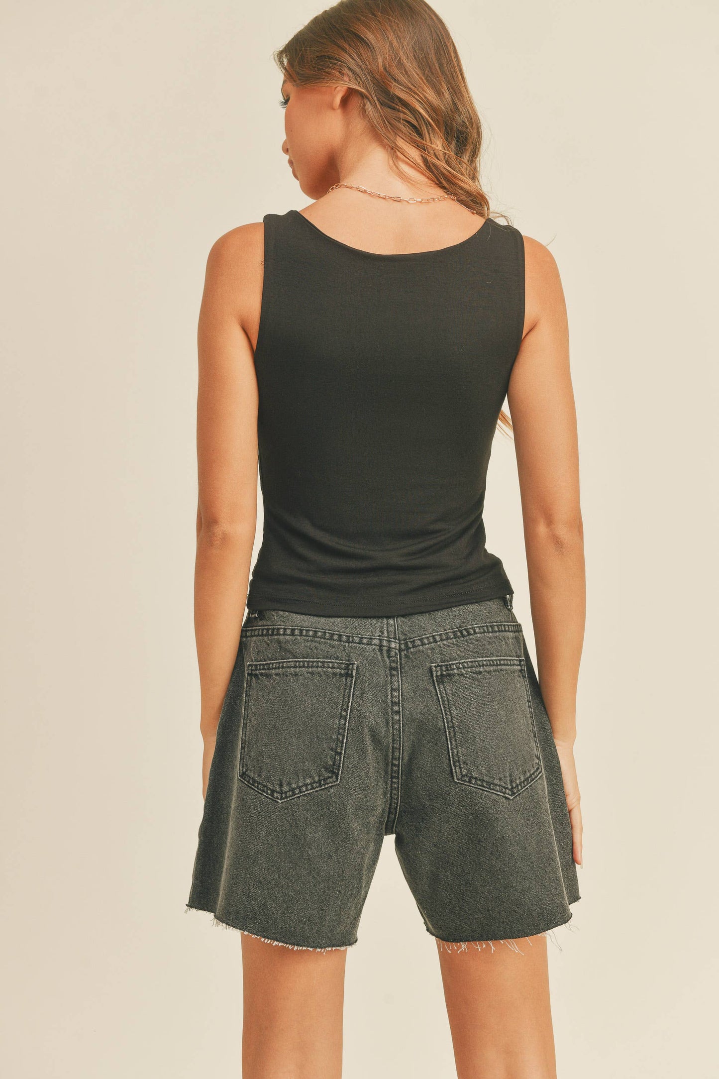 Double Layered Square Neck Tank Top