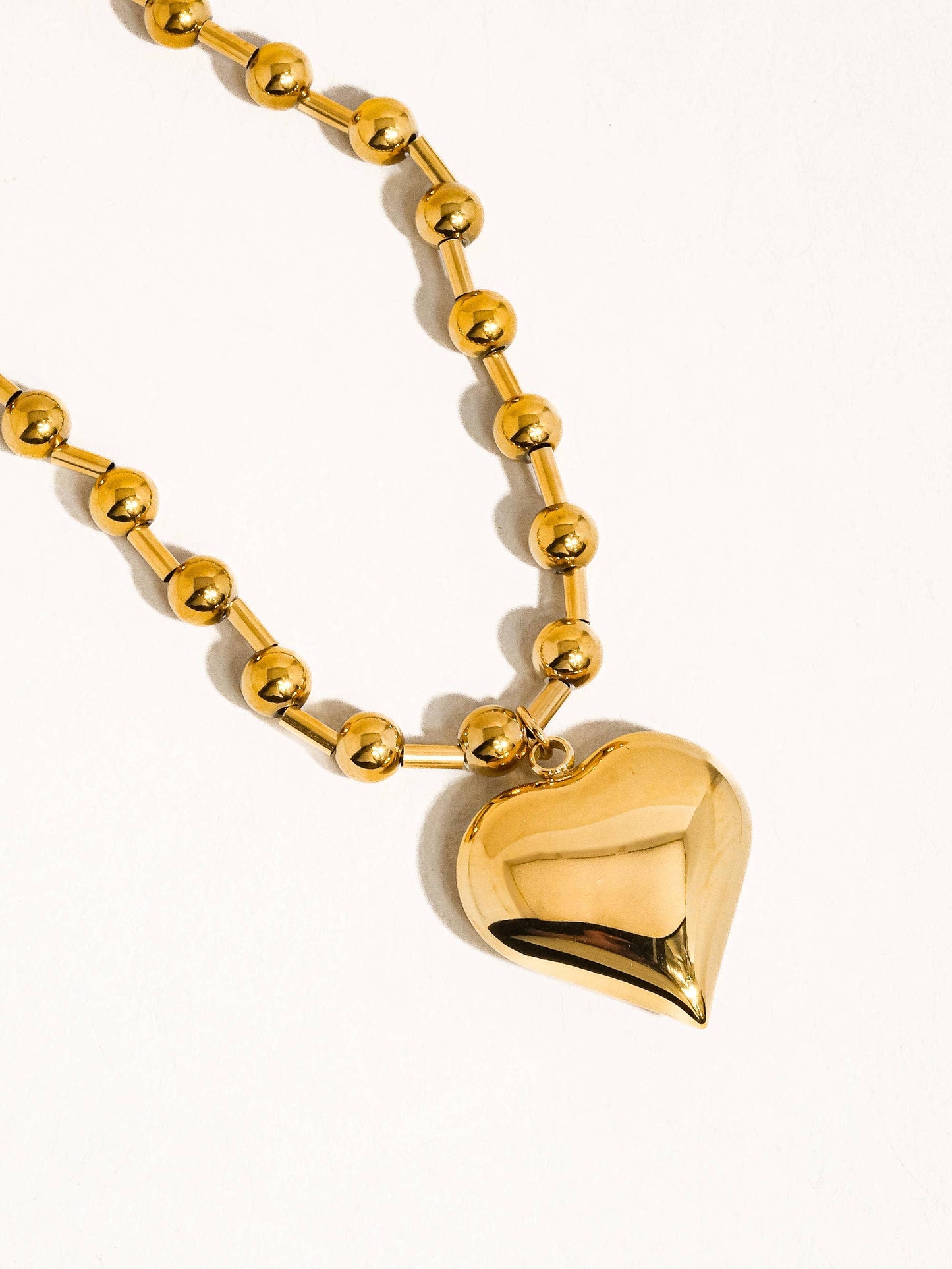 Paris Large Heart Necklace | Gold