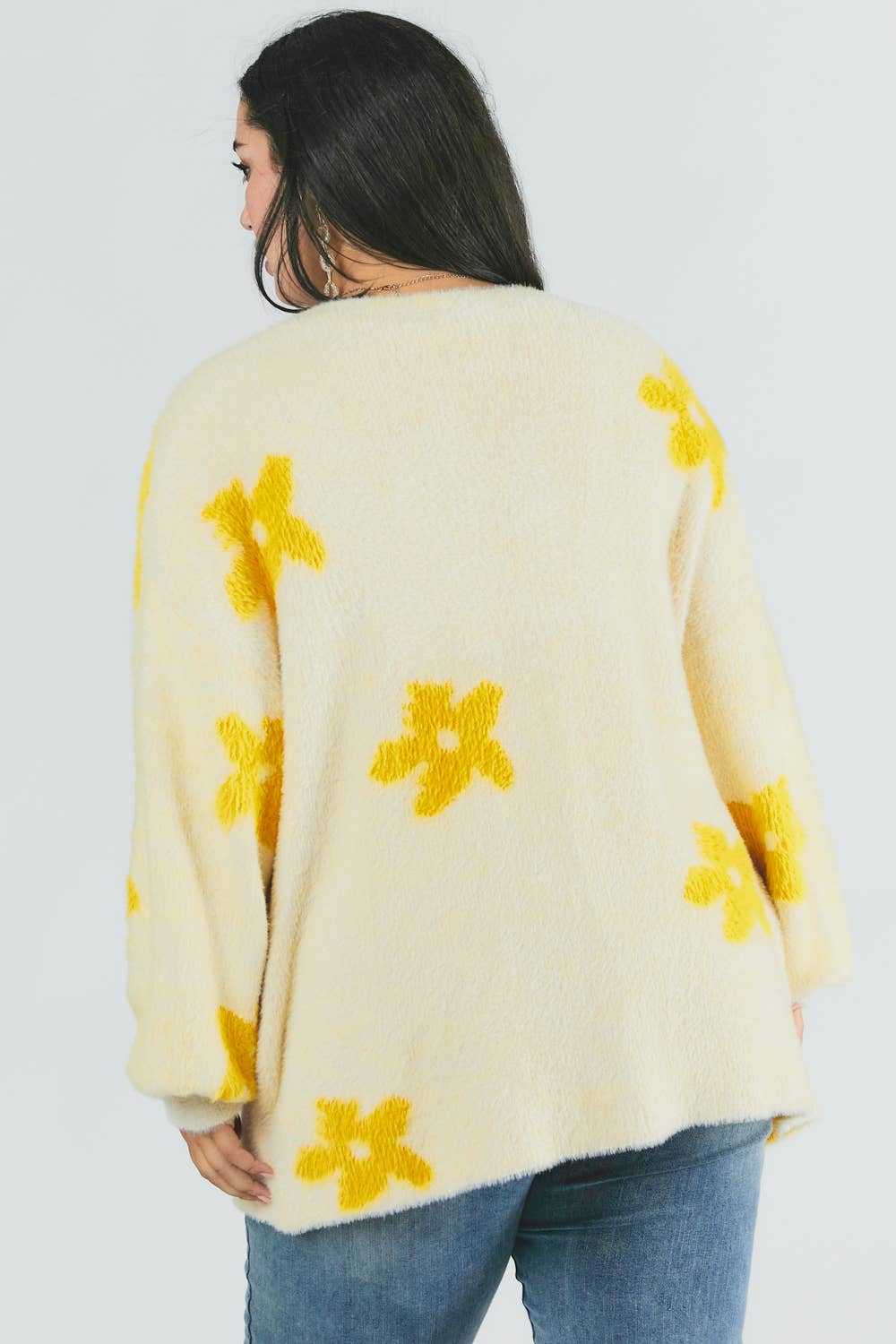 Amanda Fuzzy Floral Cardigan