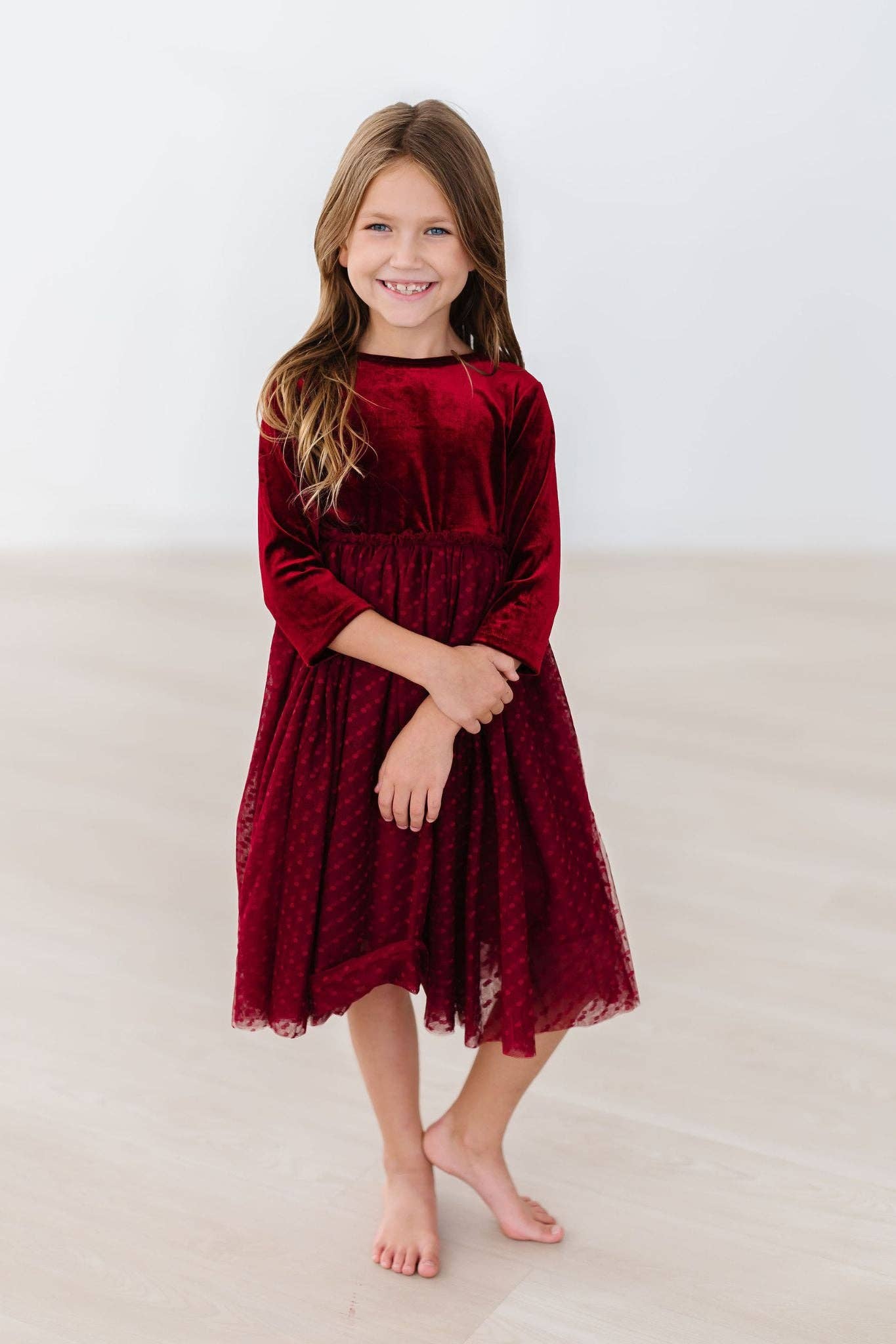 Velvet Tutu Dress | Cranberry