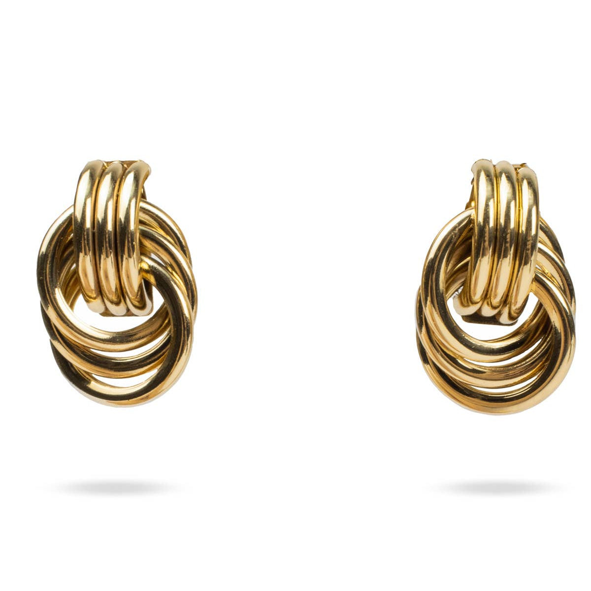 Gold Chunky Gold Knot Earrings 