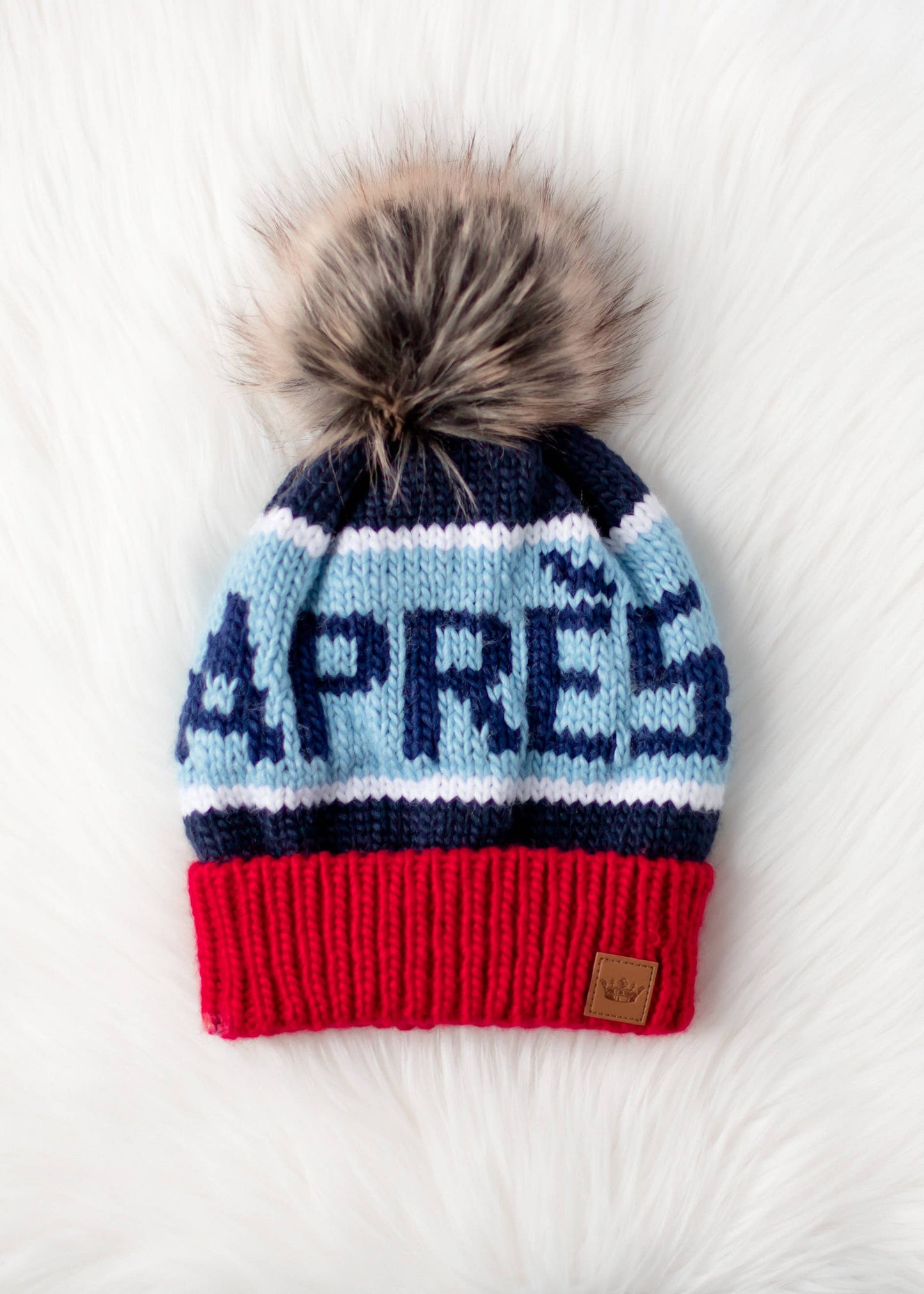 Navy Apres Pom Hat