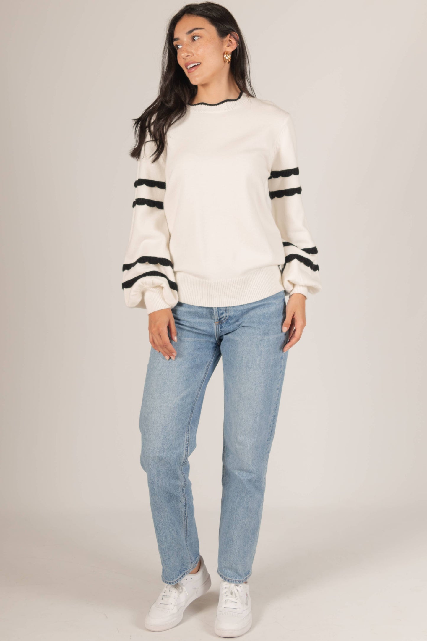 Scalloped Trim Sweater