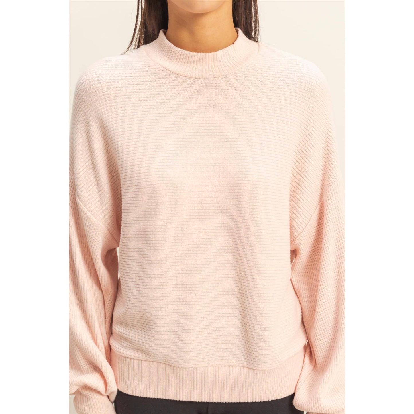 Ella Ribbed Top | Blush