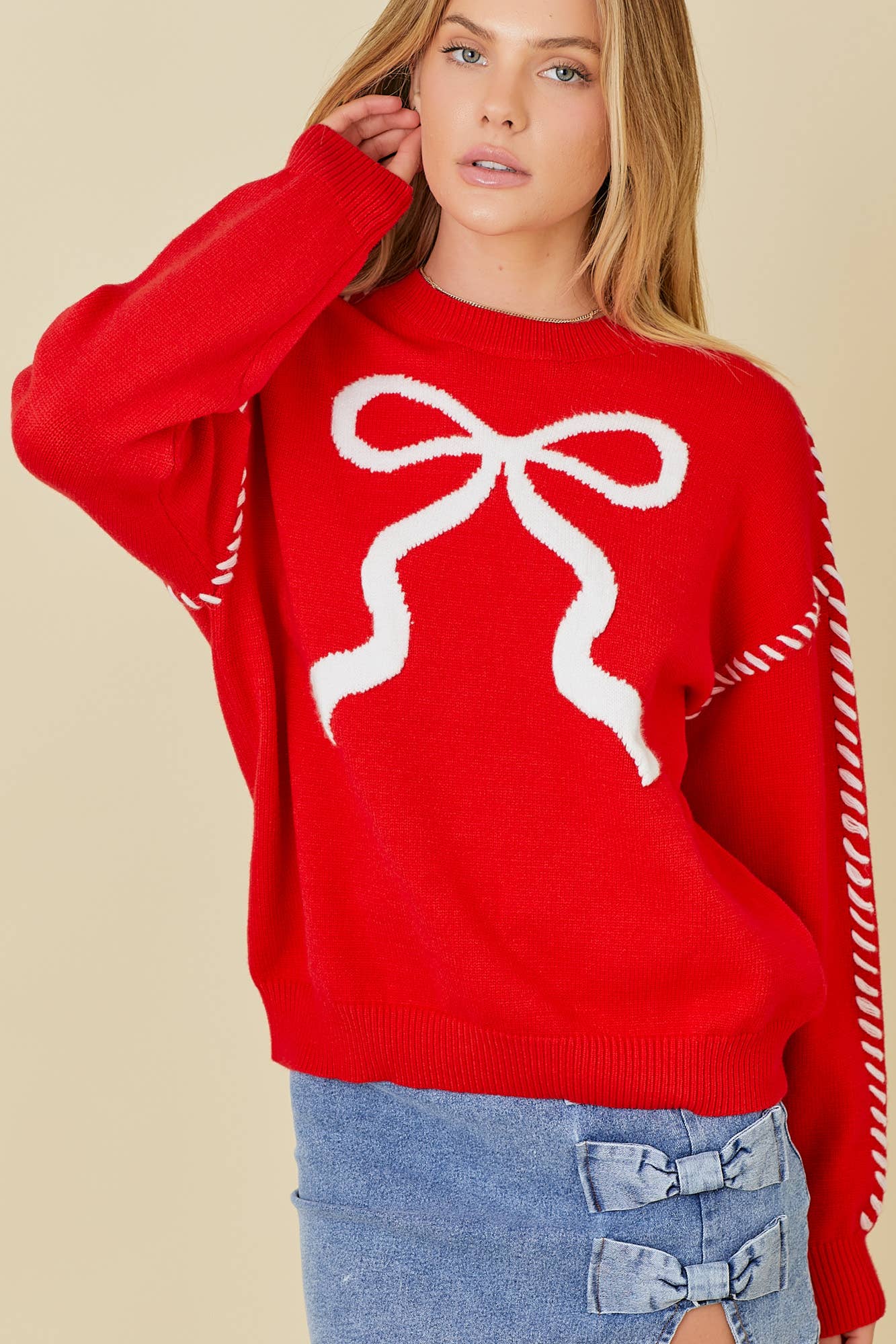 Charming Ribbon Sweater