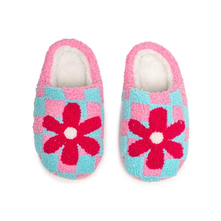 Flower Check Slippers