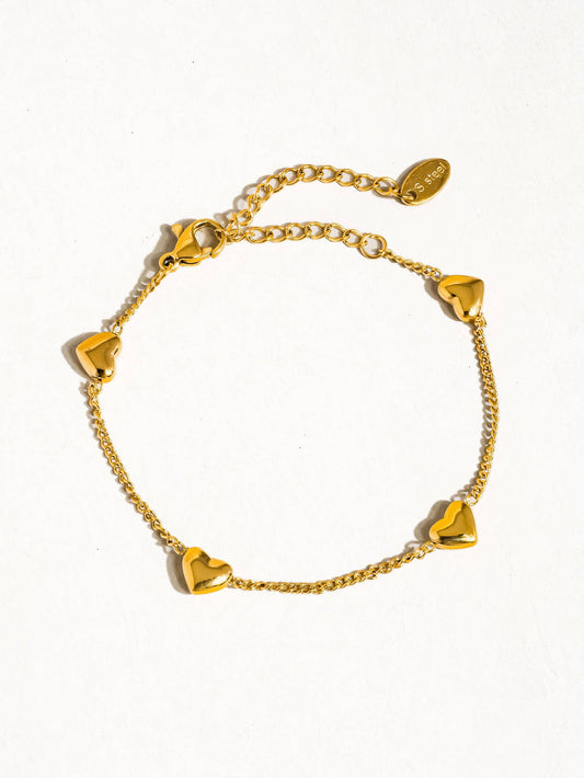 Vivienne 18K Gold Heart Bracelet