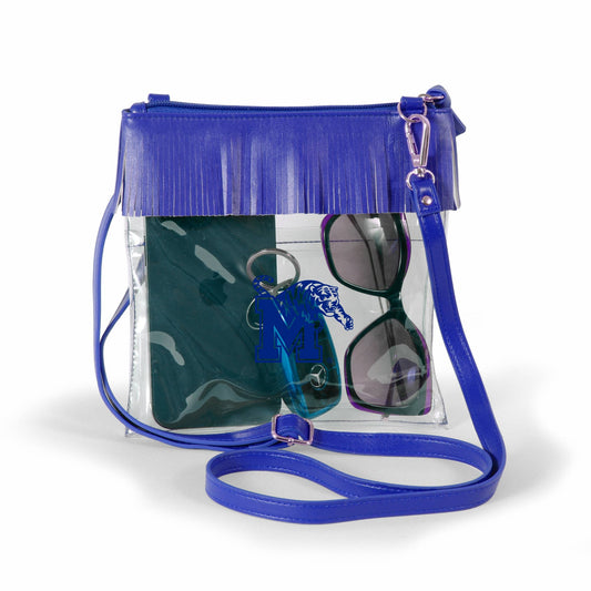 University of Memphis Tigers Clear Fringe Crossbody Bag