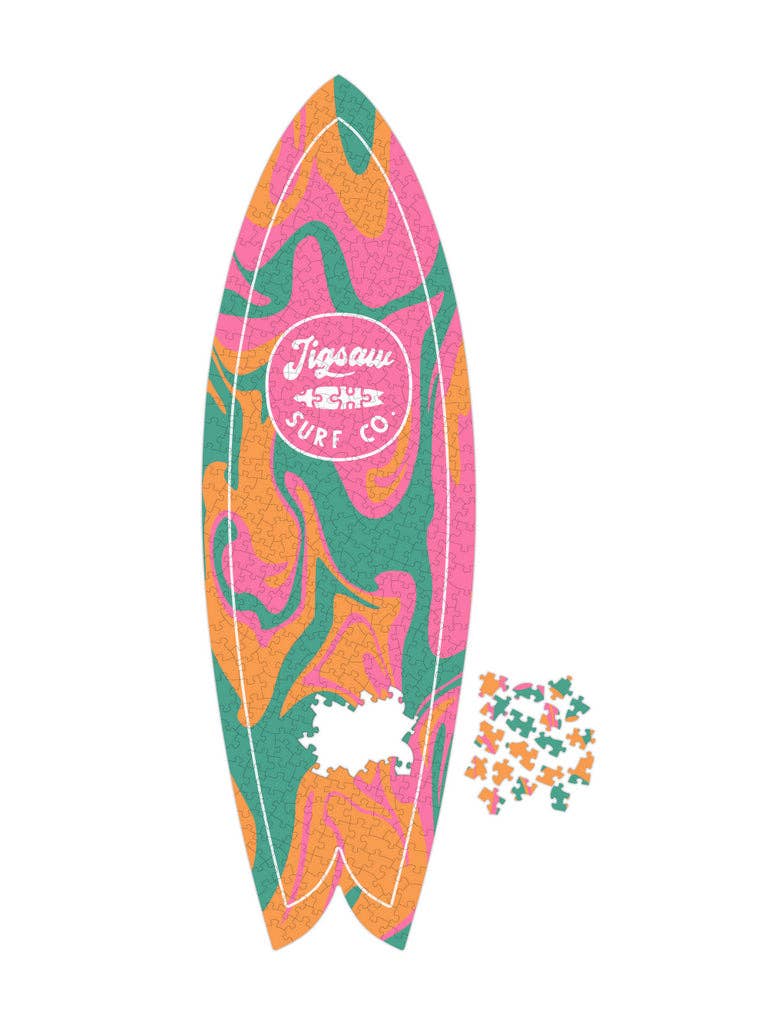 Jigsaw Surf Co Surfboard Puzzle Wall Art | Get Groovy