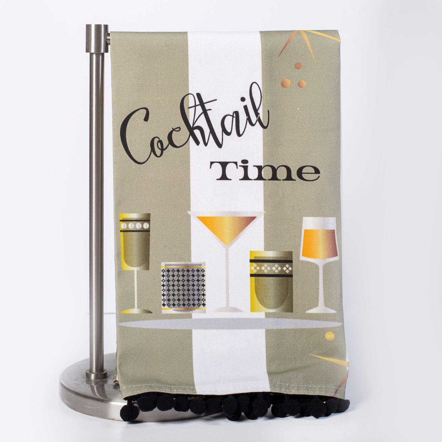 Cocktail Time Retro Tea Towel