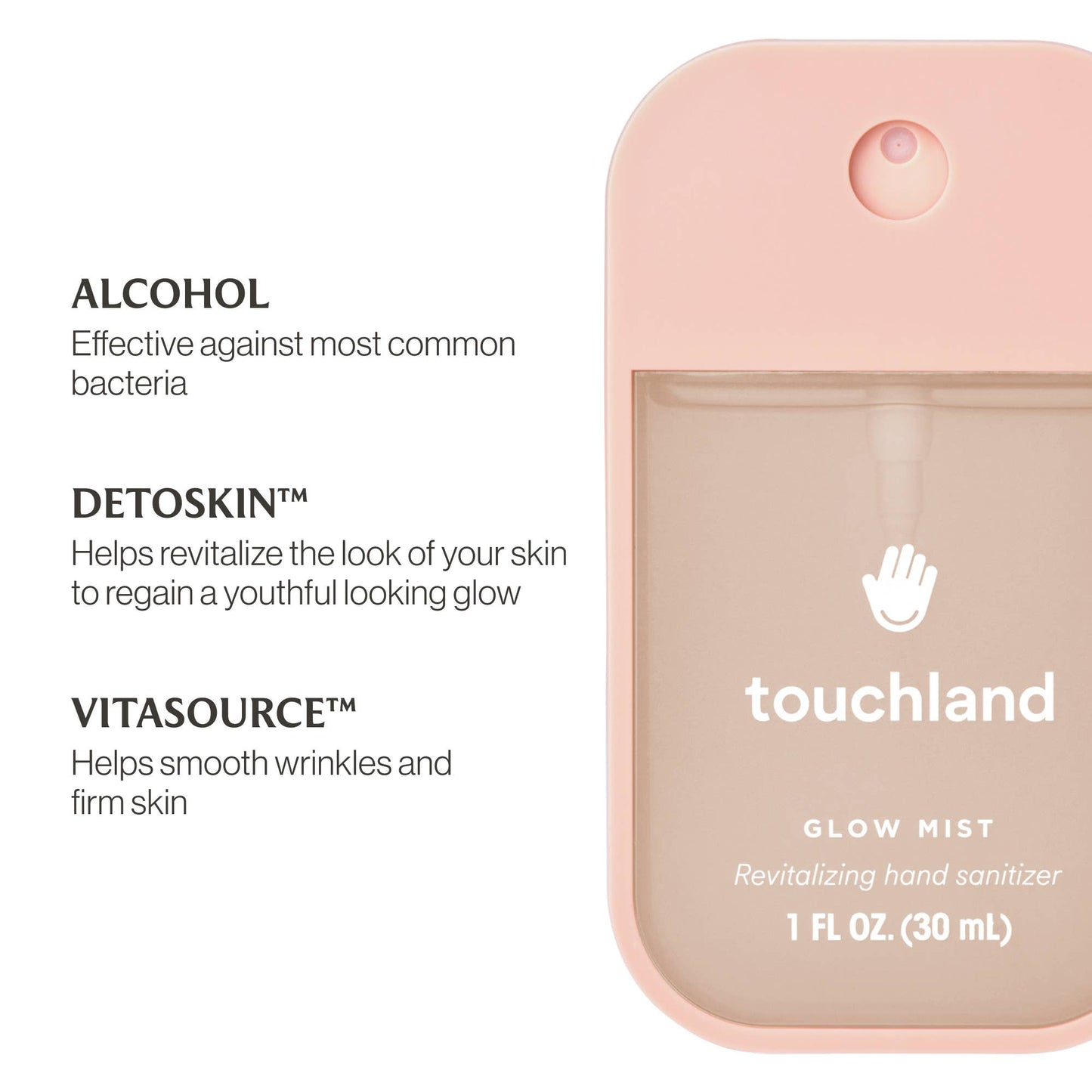 Touchland Glow Mist Revitalizing Hand Sanitizer | Rosewater