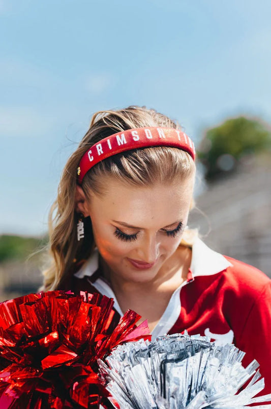 Brianna Cannon Alabama Crimson Roll Tide Thin Embroidered Headband