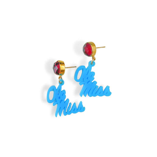 Ole Miss Powder Blue Mini Earrings Brianna Cannon Officially Licensed