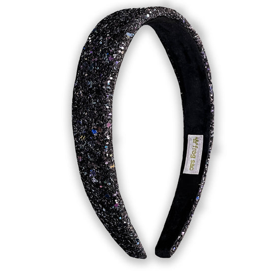 Chunky Glitter Girl's Black Headband