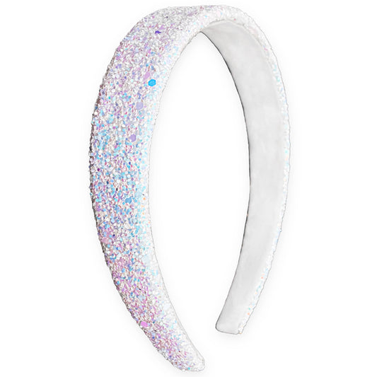 Chunky Glitter Girl's Headband White