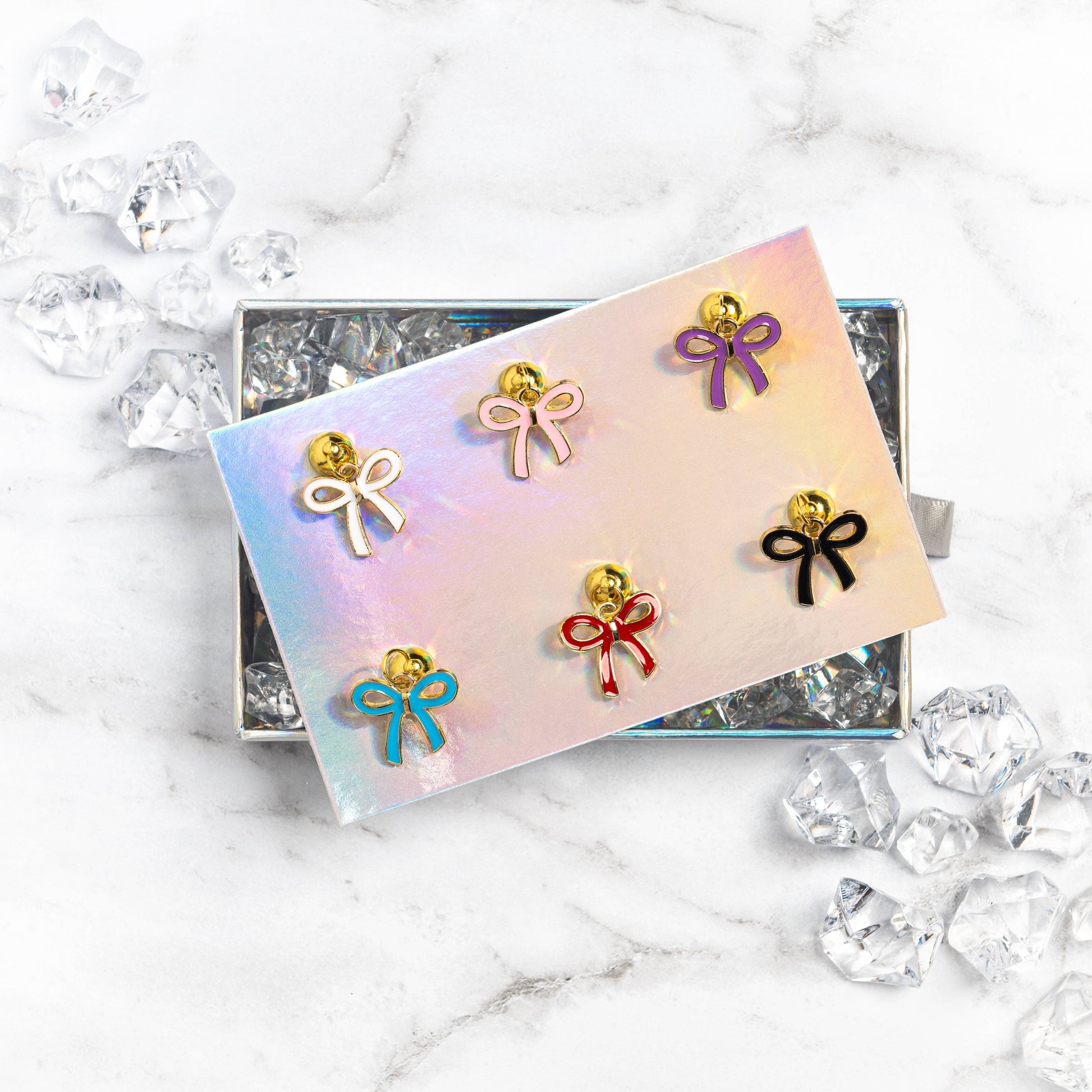Multi Color Bow Magnetic Party Drink Charm
