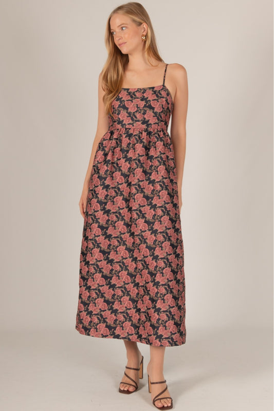 Floral Jacquard Maxi Dress