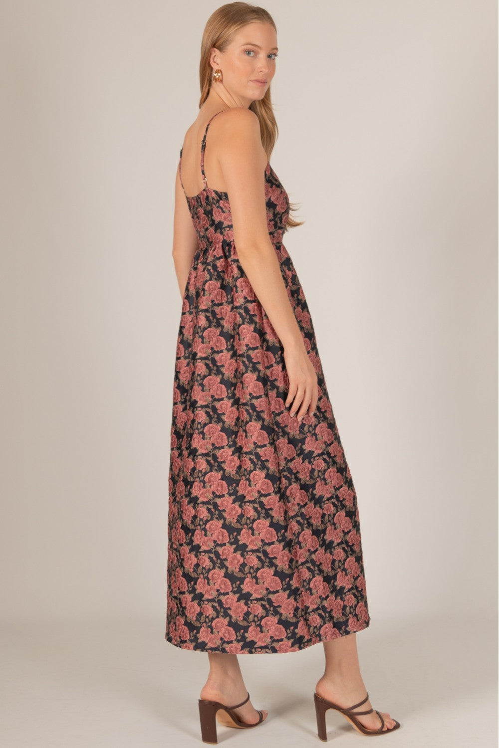 Floral Jacquard Maxi Dress