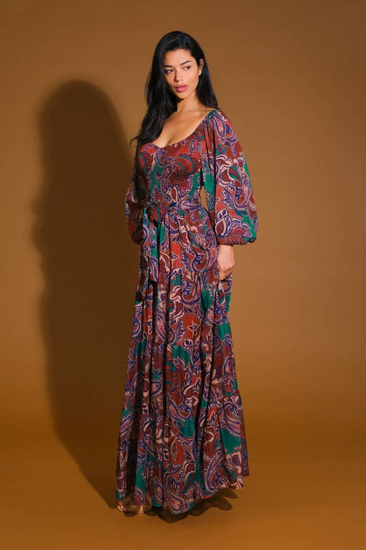 Darling Sensation Paisley Woven Maxi Dress