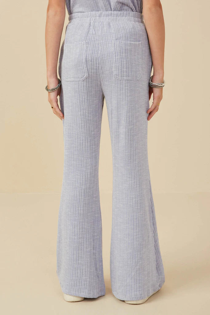 Rib Knit Marled Wide Leg Pants