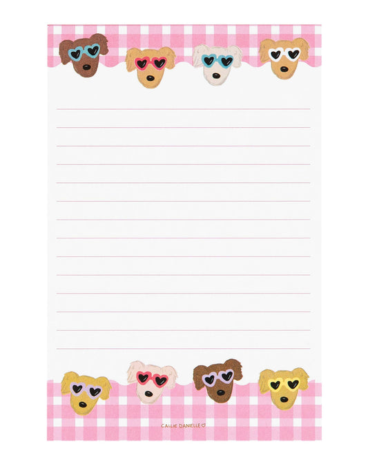 Golden Sunnies Puppy Lined Perforated Notepad