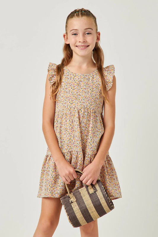 Hayden Girls Ditsy Floral Ruffle Tiered Dress