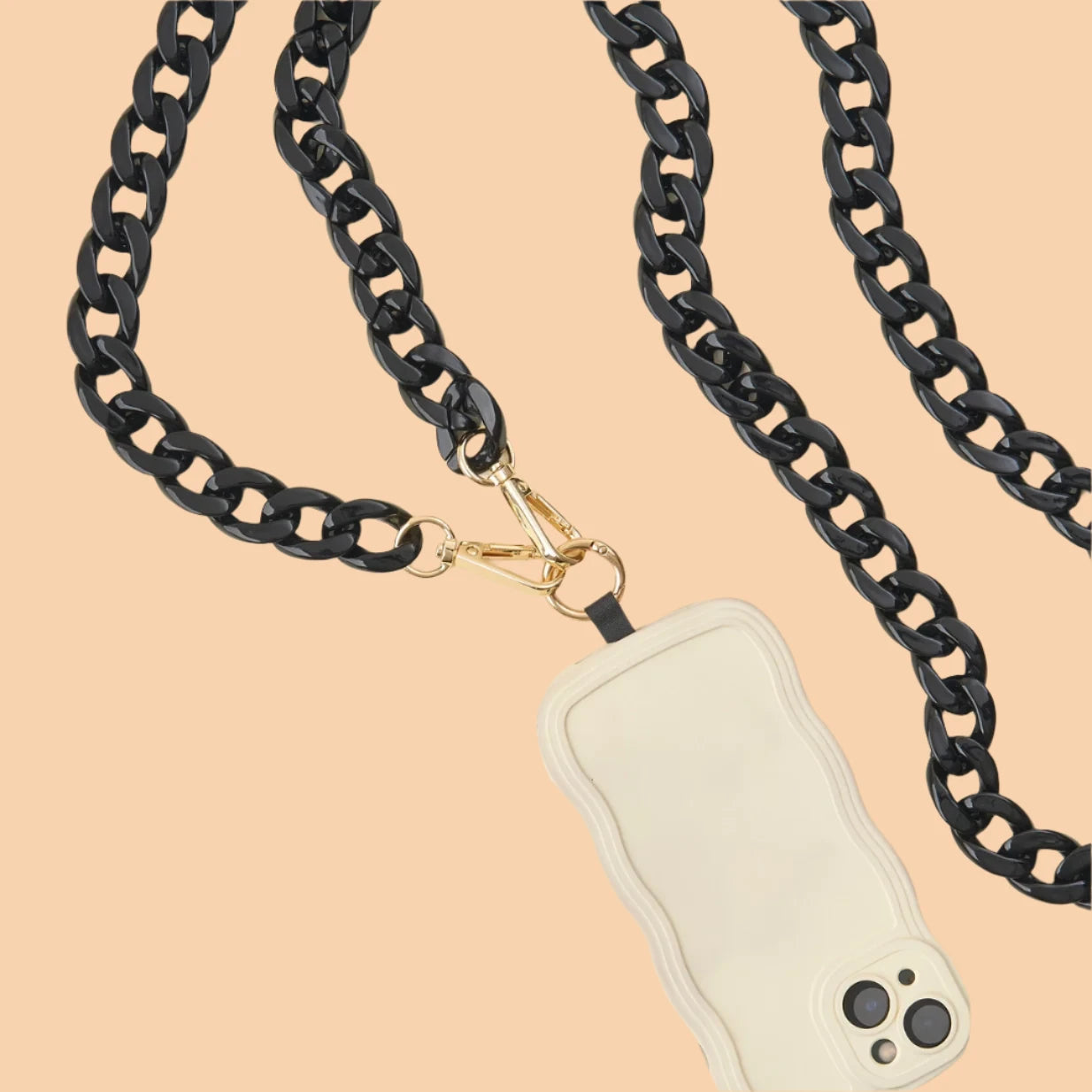 Hold the Phone Crossbody Chain Black