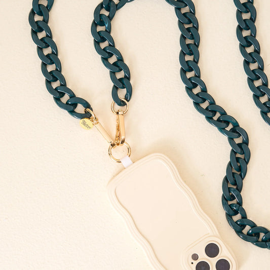 Hold the Phone Crossbody Chain Hunter Green