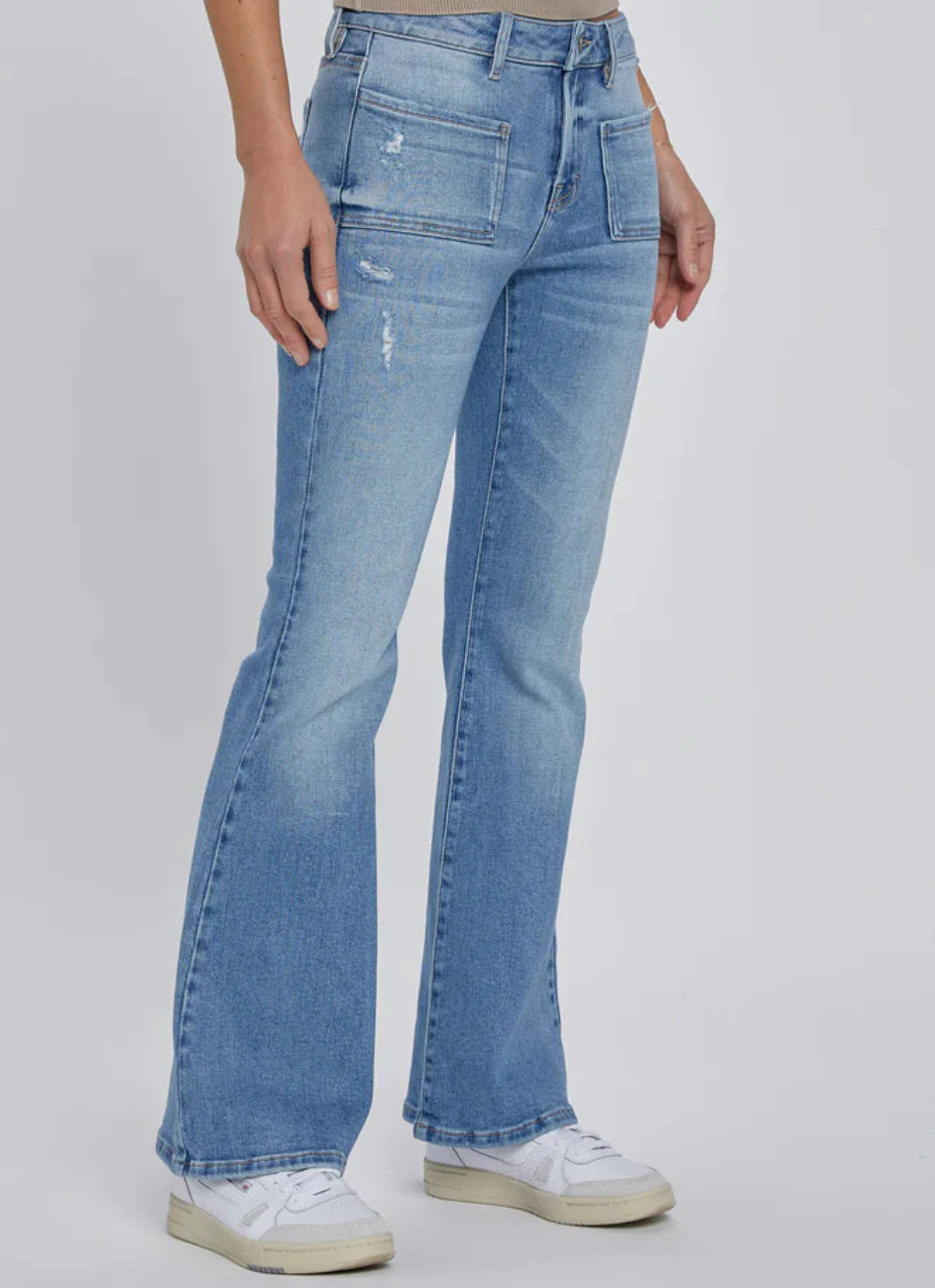 Hidden Happi Mid Rise Flare Jeans