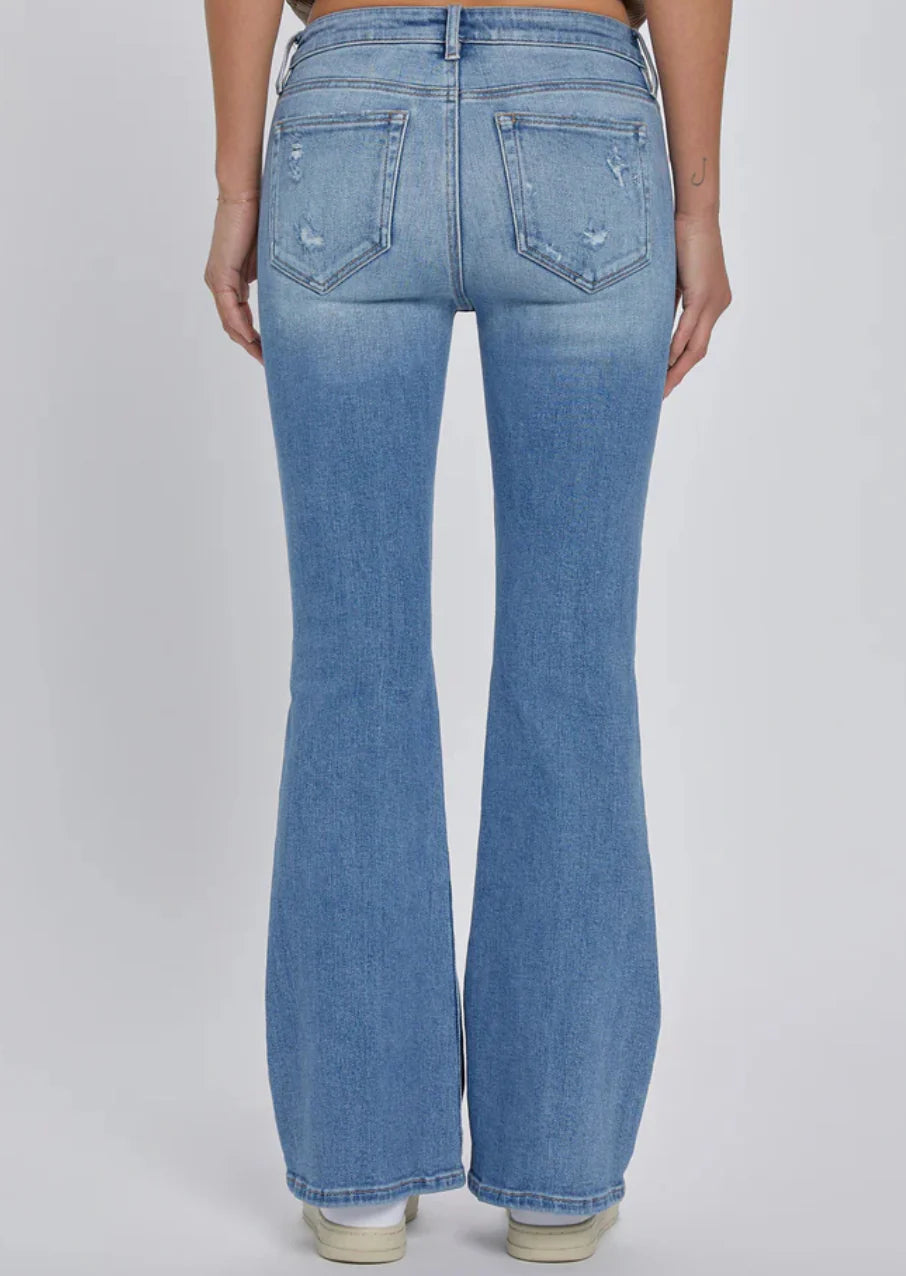 Hidden Happi Mid Rise Flare Jeans