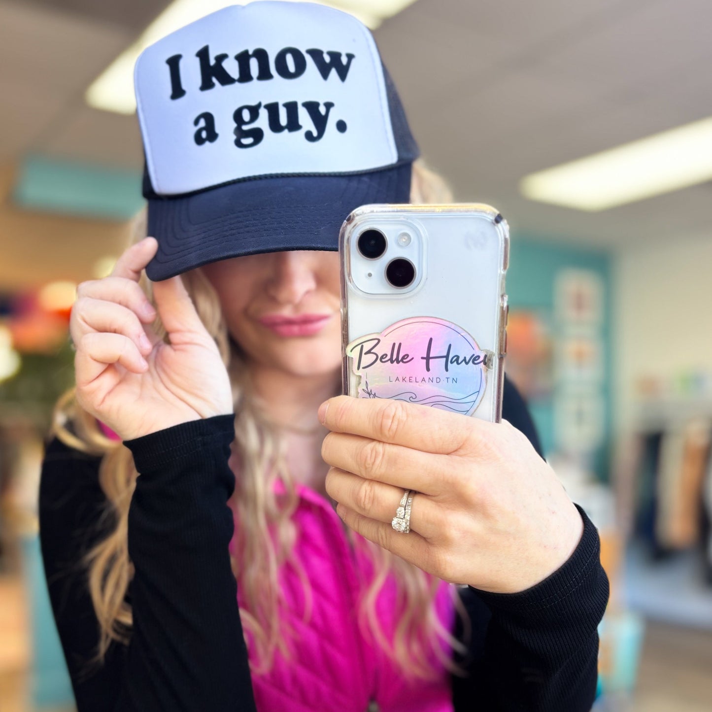 I KNOW A GUY TRUCKER HAT ADJUSTABLE
