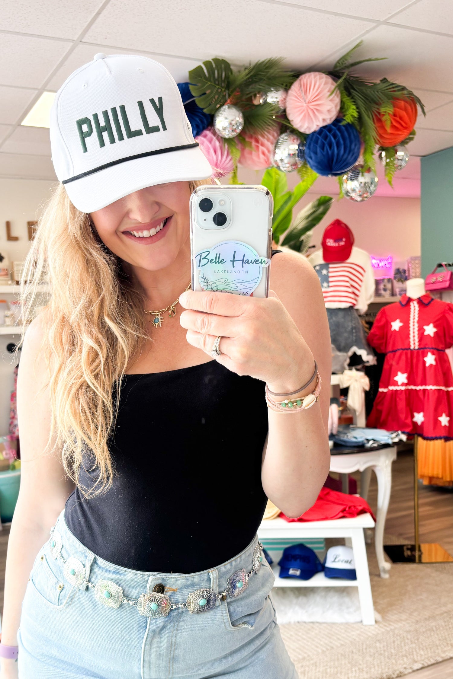 PHILLY Embroidered Performance Snapback white and green hat