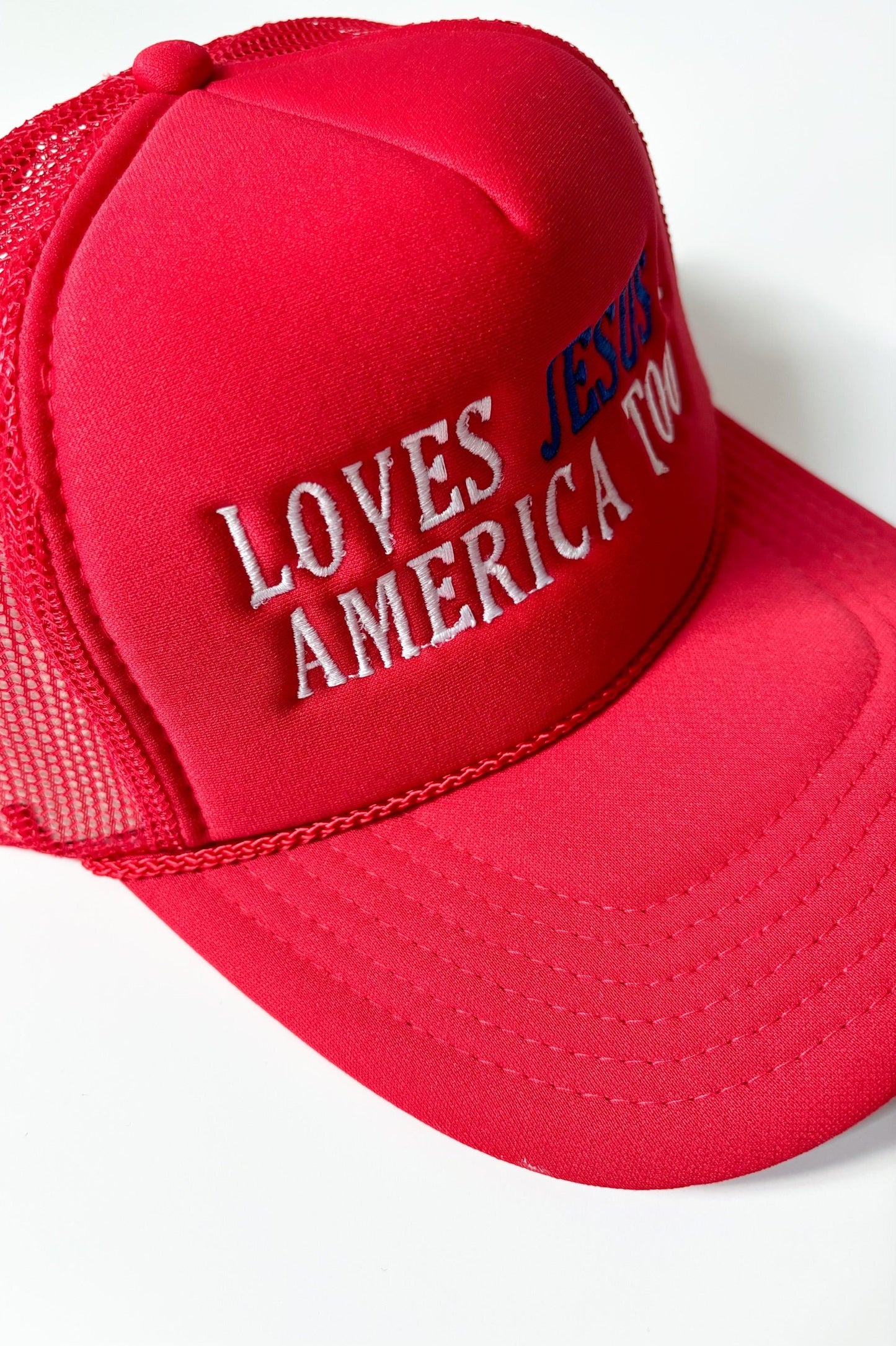 Loves Jesus and America Too Trucker Hat