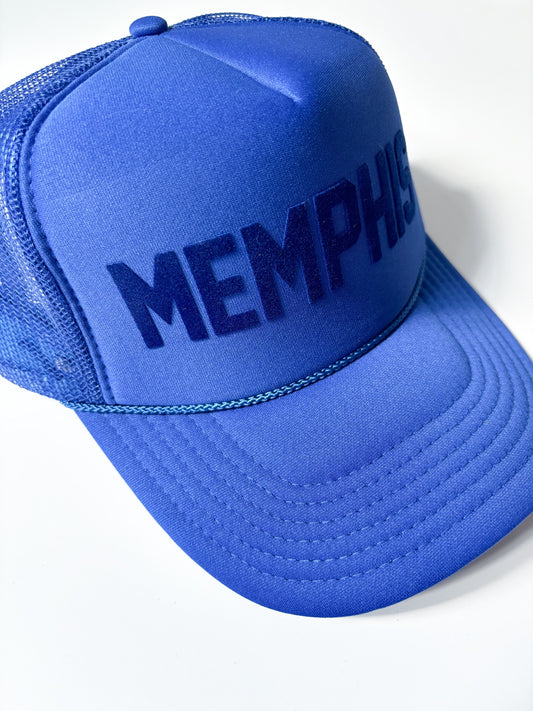 Memphis Tone on Tone Royal Blue Trucker Hat