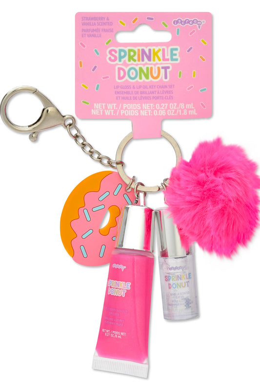 Iscream Sprinkle Donut Lip Gloss Key Chain