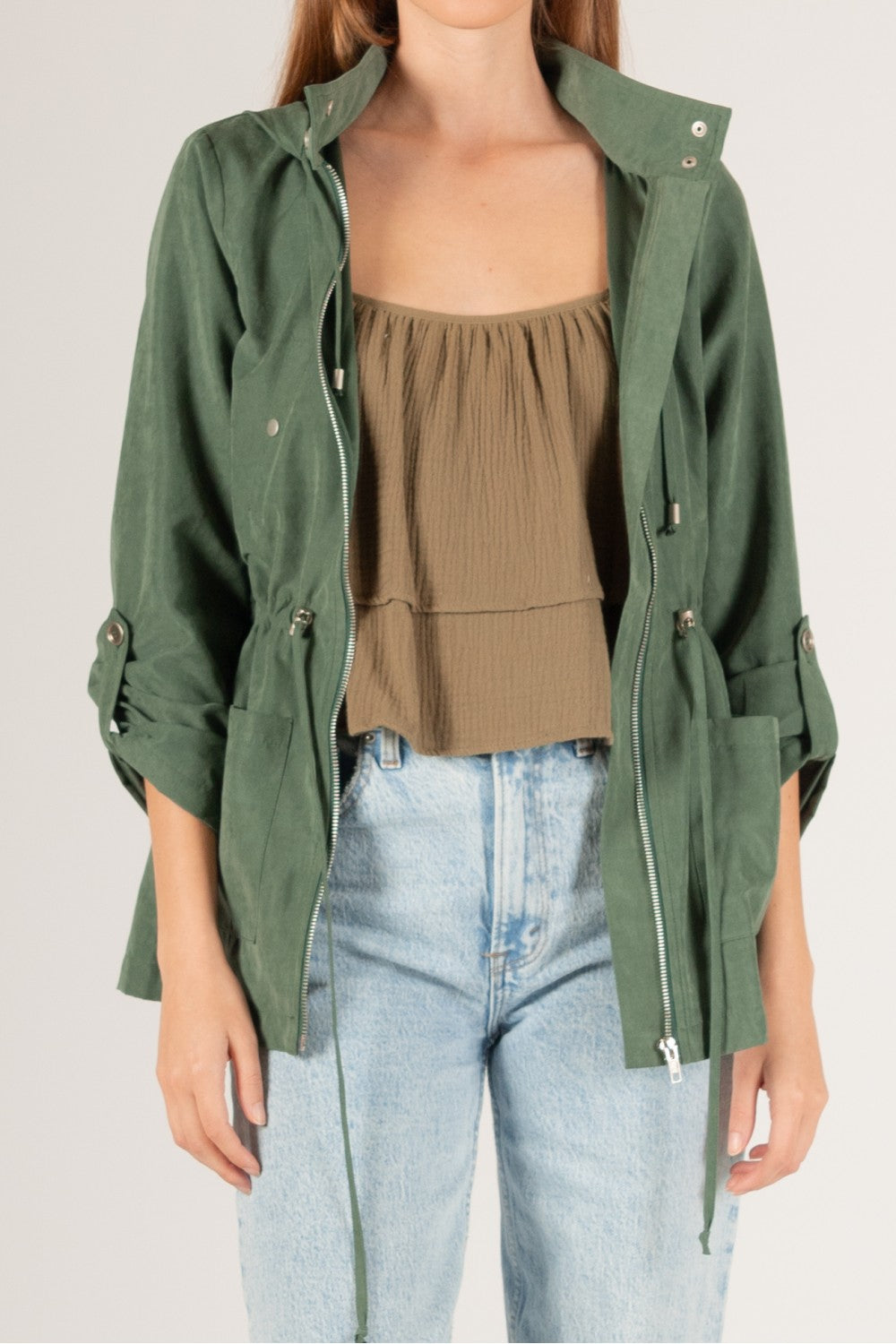 Microsuede Anorak Jacket | Hunter Green