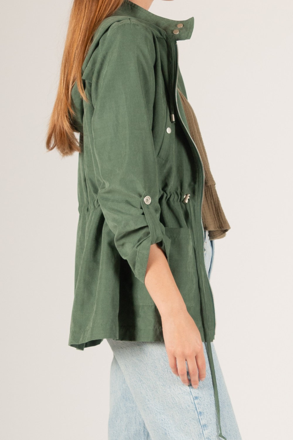 Microsuede Anorak Jacket | Hunter Green