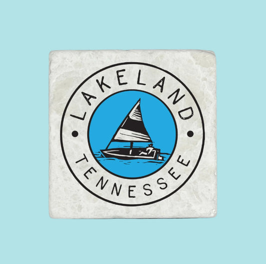 Lakeland Tennessee Marble Sailboat Coaster