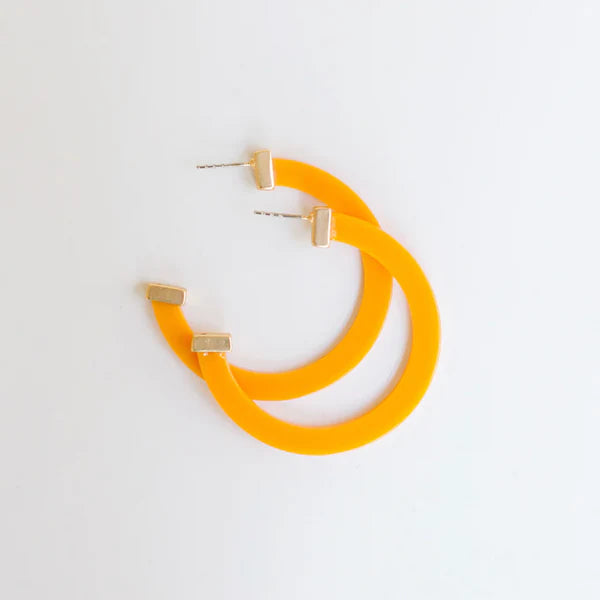 Classic Acrylic Hoop Earrings | Large | Multiple Colors