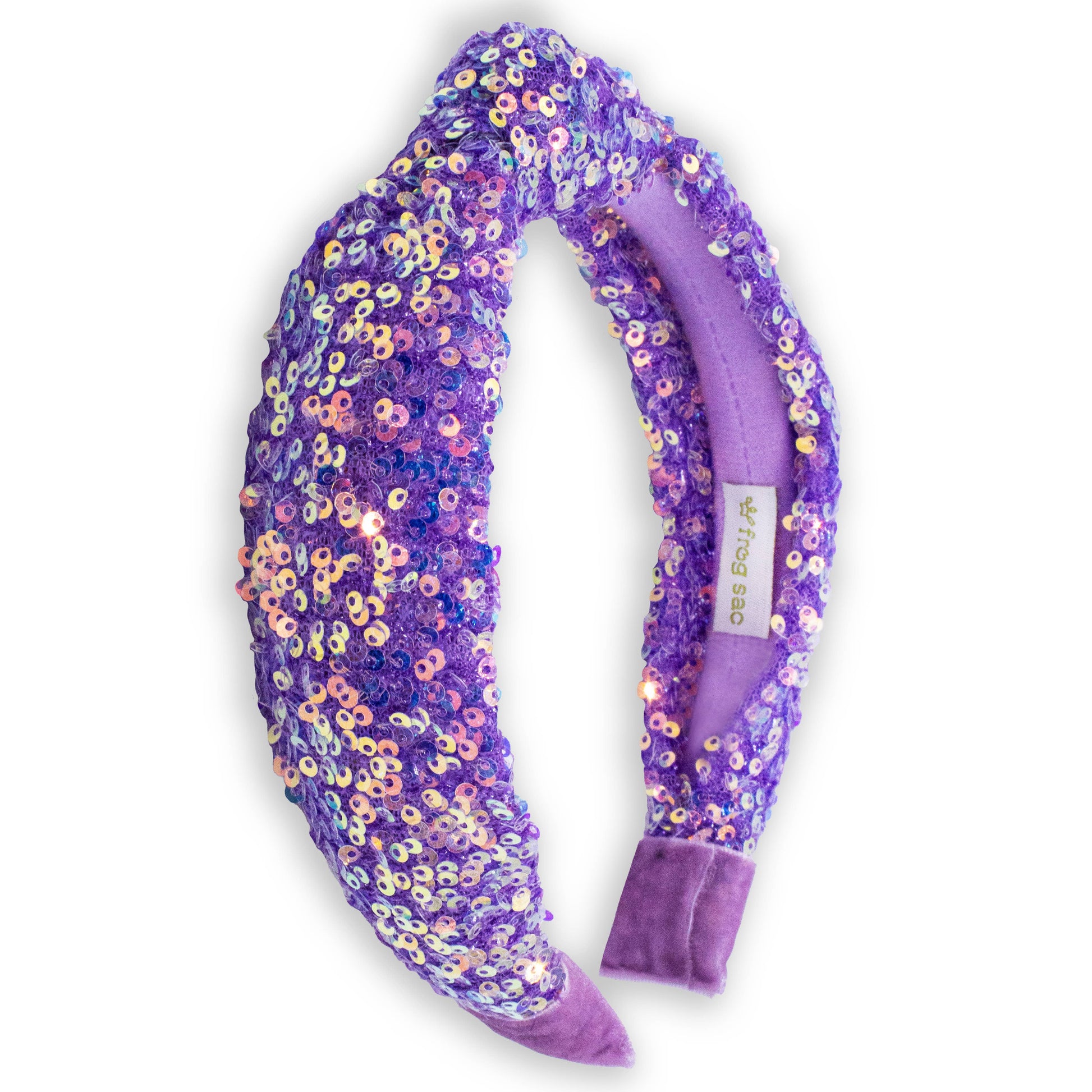 Lilac Iridescent Sequin Top Knot Girl's Headband