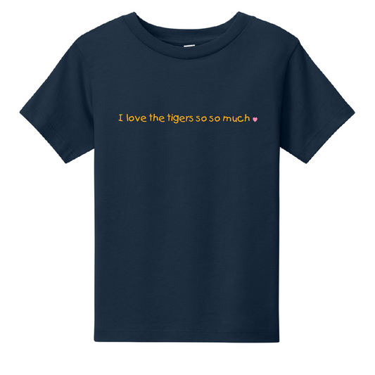 Navy Blue I love the Tigers Youth Tee