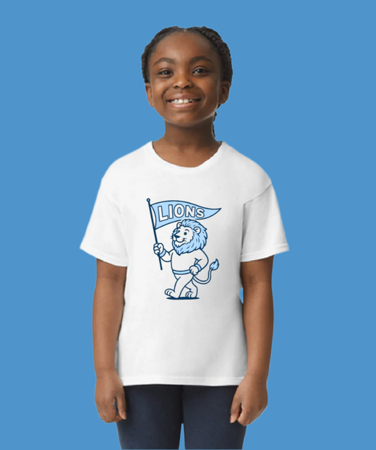 Marching Lion White Youth Crewneck Short Sleeve Game Day Tee