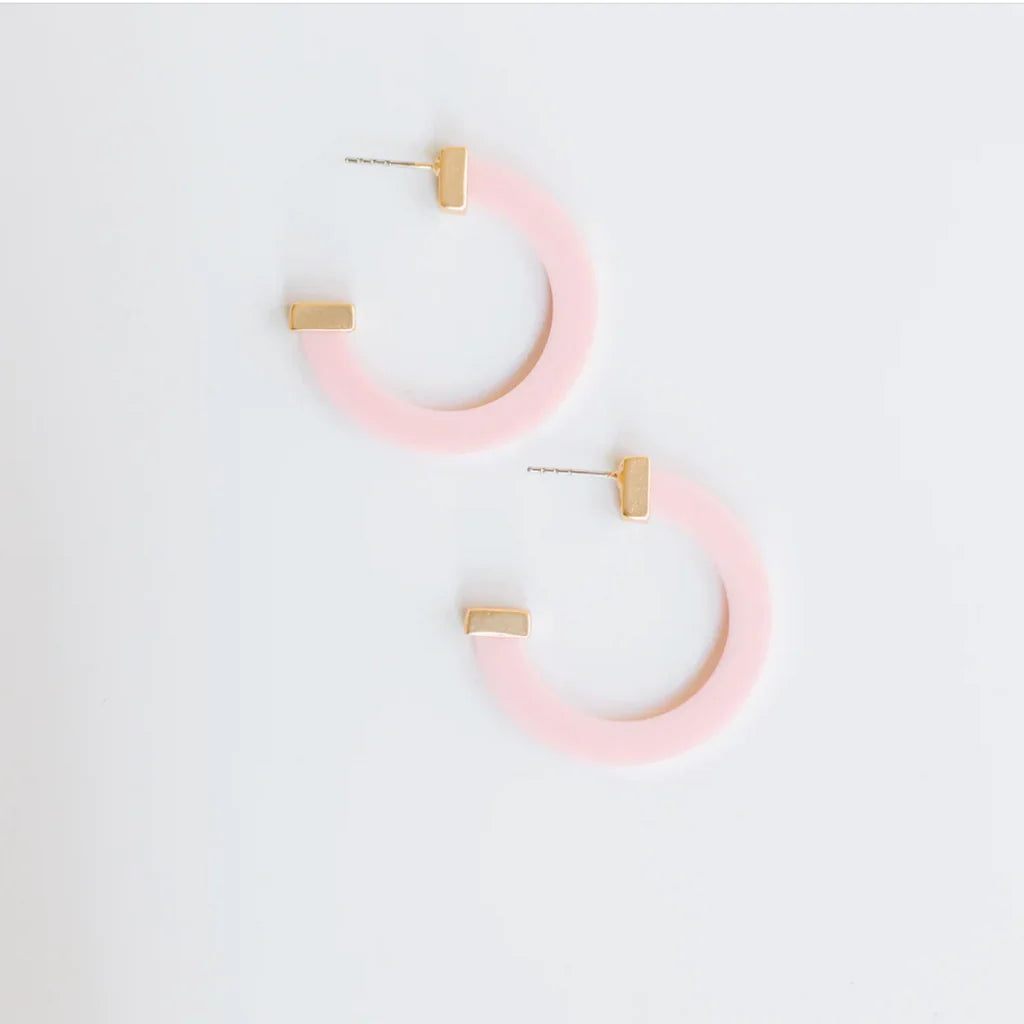 Classic Acrylic Hoop Earrings | Medium | Multiple Colors